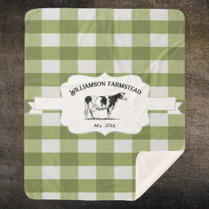 Green Buffalo Pset Boerderij Koe Sherpa Blanket Sherpa Deken