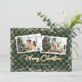 Green Buffalo Pset Gold met kerstmis Feestdagenkaart (Staand voorkant)