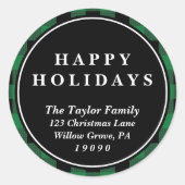 Green Buffalo Pset met kerstretour Ronde Sticker (Voorkant)