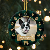 Green Buffalo Pset Pattern Gold Bow Family Foto Keramisch Ornament