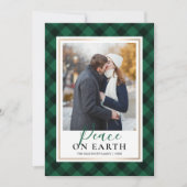 Green Buffalo Pset Peace on Earth Foto Feestdagenkaart (Voorkant)