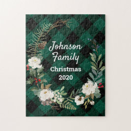 Green Buffalo Pset Roos Floral met kerst Legpuzzel