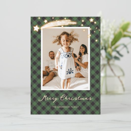 Green Buffalo Pset Stars Feestdagenkaart (Staand voorkant)