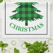 Green Buffalo Pset Tree Farmhouse kerst Theedoek (Gevouwen)