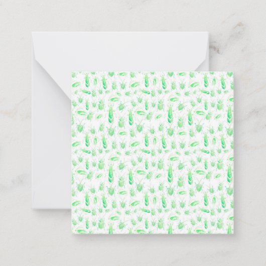 Green Bug Note Card Notitiekaartje (Voorkant)