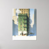 Green Building in New York Winter Canvas Afdruk (Voorkant)