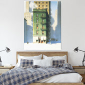 Green Building in New York Winter Canvas Afdruk (Insitu (Slaapkamer))