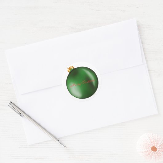 Green Bulb Ornament Sticker (Envelop)