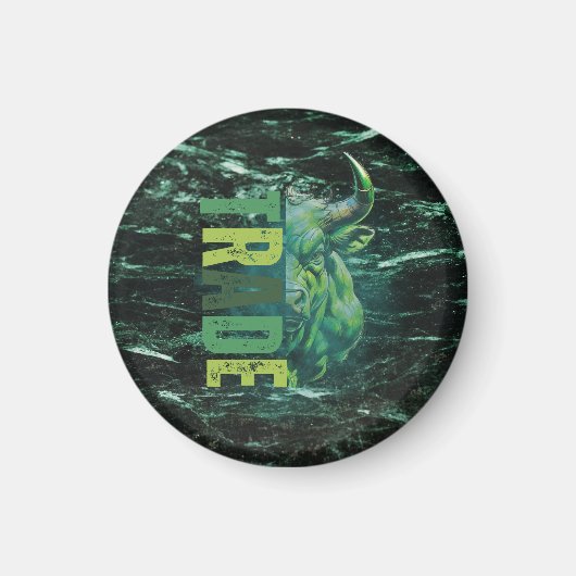 Green bull | Trade Design | Marble Magneet (Voorkant)