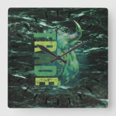 Green bull | Trade Design | Marble Vierkante Klok (Voorkant)