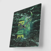 Green bull | Trade Design | Marble Vierkante Klok (Hoek)