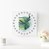 Green bull | Trade Design Vierkante Klok (Huis)