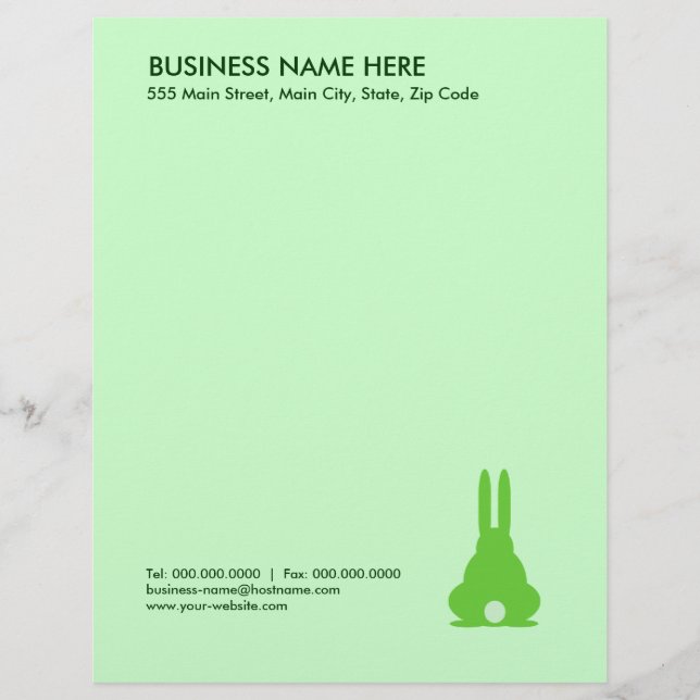 Green Bunny Briefhoofd Ontwerp (Voorkant)
