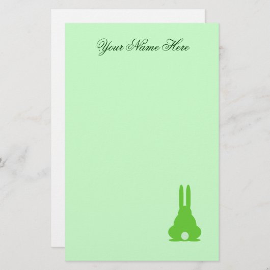 Green Bunny Briefpapier (Voorkant / Achterkant)