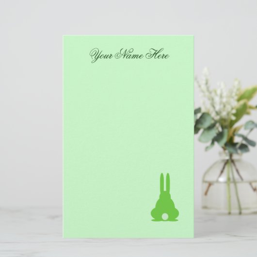 Green Bunny Briefpapier (Staand voorkant)
