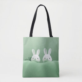 Green Bunny Canvas tas
