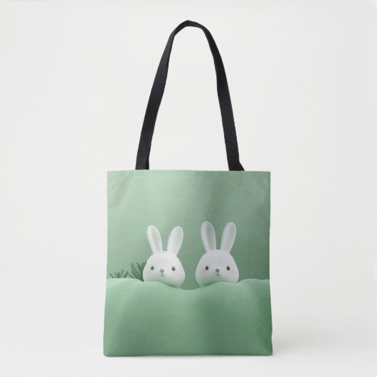 Green Bunny Canvas tas (Voorkant)