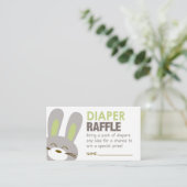 Green Bunny Diaper Raffle Ticket Informatiekaartje (Staand voorkant)