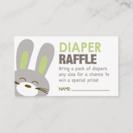 Green Bunny Diaper Raffle Ticket Informatiekaartje