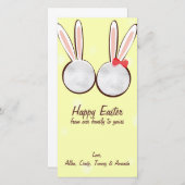 Green Bunny Easter-fotokaarten Feestdagenkaart (Voorkant / Achterkant)
