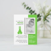 Green Bunny Photo Birthday Kaart (Staand voorkant)