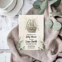 Green Bunny Rabbit Baby shower