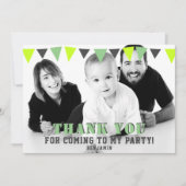 Green Bunting Flags Kinder Foto Birthday Bedankkaart (Voorkant)