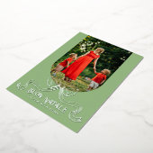 Green Buon Natale Eenvoudige Moderne Coquette Bow  Folie Feestdagenkaart (Gedraaid)