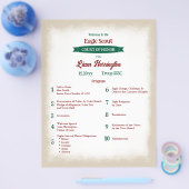 Green, Burgundy Eagle Court of Honor Program Flyer (Enkel)