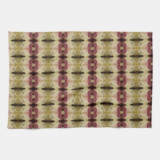 Green Burgundy en Beige Theedoek (Horizontaal)