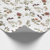 Green Burgundy Wildflower  Cadeaupapier (Hoek)
