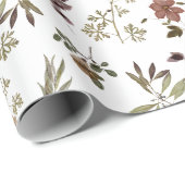 Green Burgundy Wildflower  Cadeaupapier (Rol Hoek)