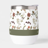 Green Burgundy Wildflower Monogram Name (Links)