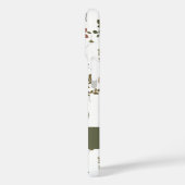 Green Burgundy Wildflower Monogram Name Case-Mate iPhone Case (Achterkant / Links)