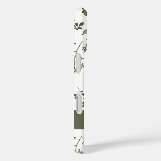 Green Burgundy Wildflower Monogram Name Case-Mate iPhone Case (Achterkant / Rechts)