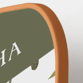 Green Burgundy Wildflower Monogram Name Pickleball Paddle (Links Detail)