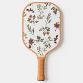 Green Burgundy Wildflower Monogram Name Pickleball Paddle (Achterkant)