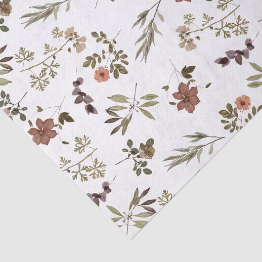 Green Burgundy Wildflower Tissuepapier (Detail)