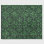 Green Burlap Damask Cadeaupapier (Vlak)
