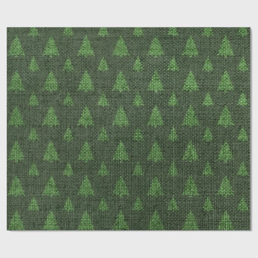 Green Burlap kerstbomen Cadeaupapier (Vlak)