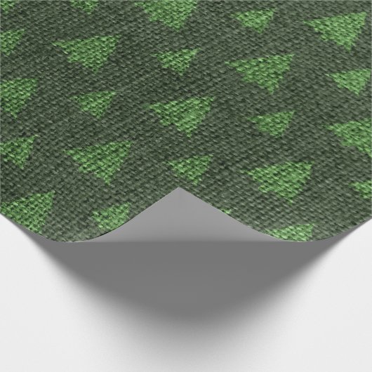 Green Burlap kerstbomen Cadeaupapier (Hoek)