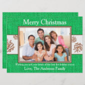 Green Burlap Pinecones Foto - 6 x 8 kerstKaart (Voorkant / Achterkant)