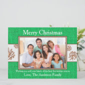 Green Burlap Pinecones Foto - 6 x 8 kerstKaart (Staand voorkant)