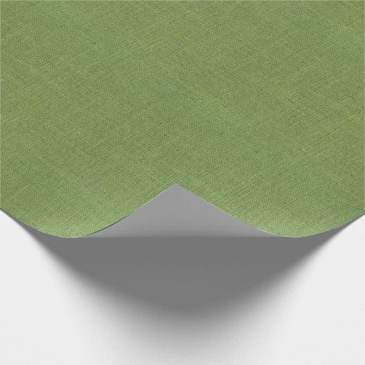 Green Burlap Texture Cadeaupapier (Hoek)