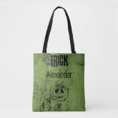 Green Burlap Trick or treat Bag Tote Bag (Voorkant)