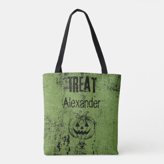 Green Burlap Trick or treat Bag Tote Bag (Achterkant)