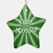 Green Burst Feliz Navidad-kerstversiering Keramisch Ornament (Links)