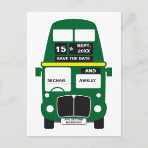 Green Bus Sla de datum briefkaart op