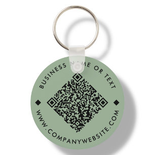 Green   Business Custom QR Code Sleutelhanger