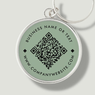 Green   Business Custom QR Code Sleutelhanger